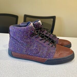 Mens Size 8 Nike Dunk Harris Tweed × Air Royal Mid VT 'Blueprint' 419444 500